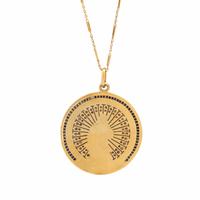 Yellow Gold, Diamond, and Sapphire Pendant Necklace