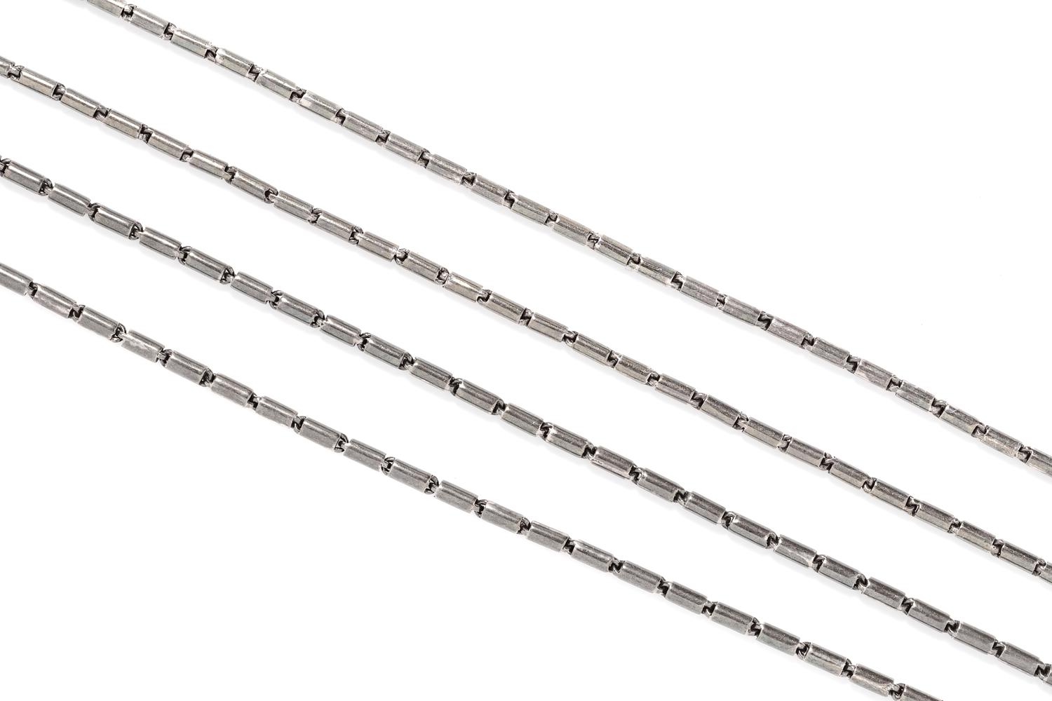A Pair of Sterling Silver Chain Necklaces,