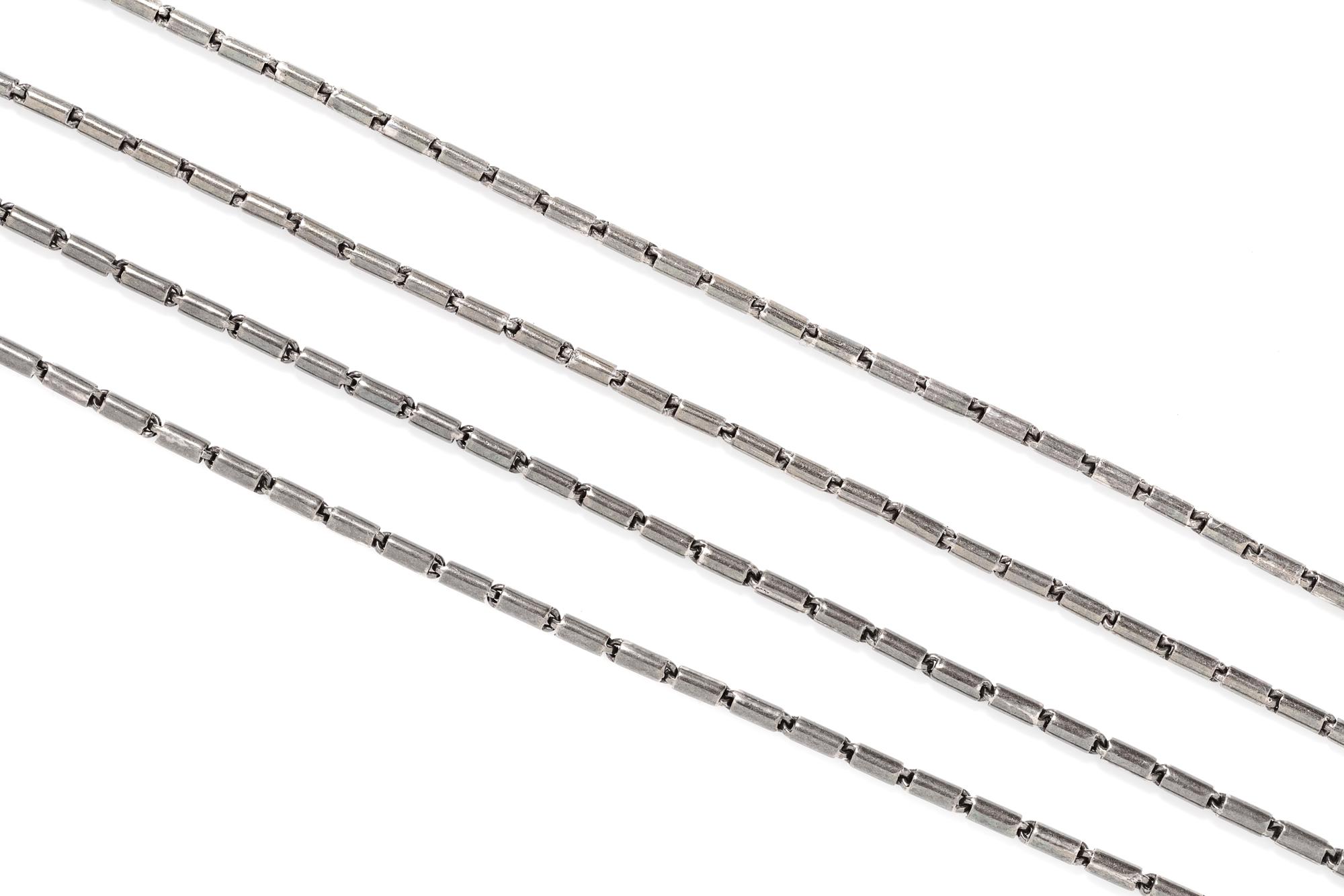 A Pair of Sterling Silver Chain Necklaces,