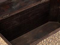 A Levantine Bone and Silvered Wood-Inlaid Lift-Top Chest