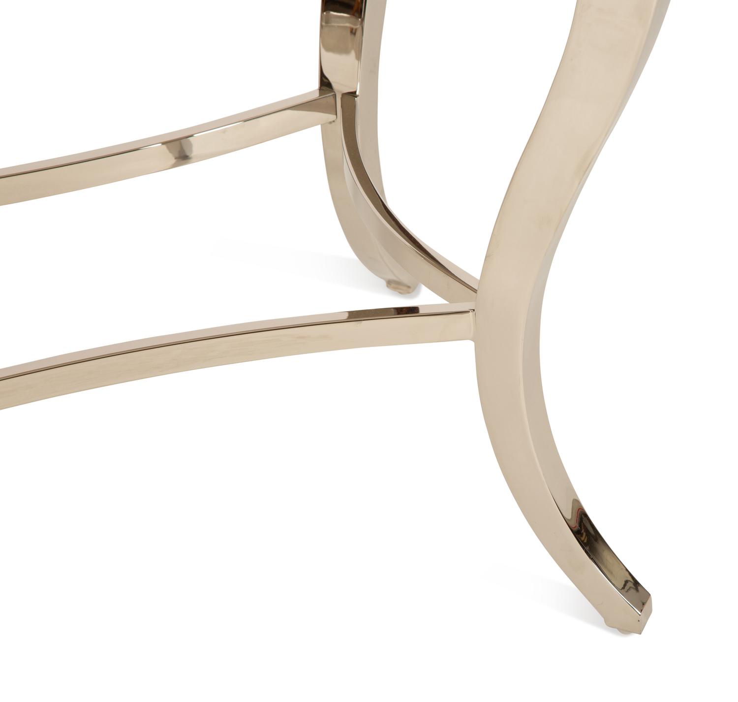 A Pair of Bernhardt Painted Wood and Chrome Side Tables