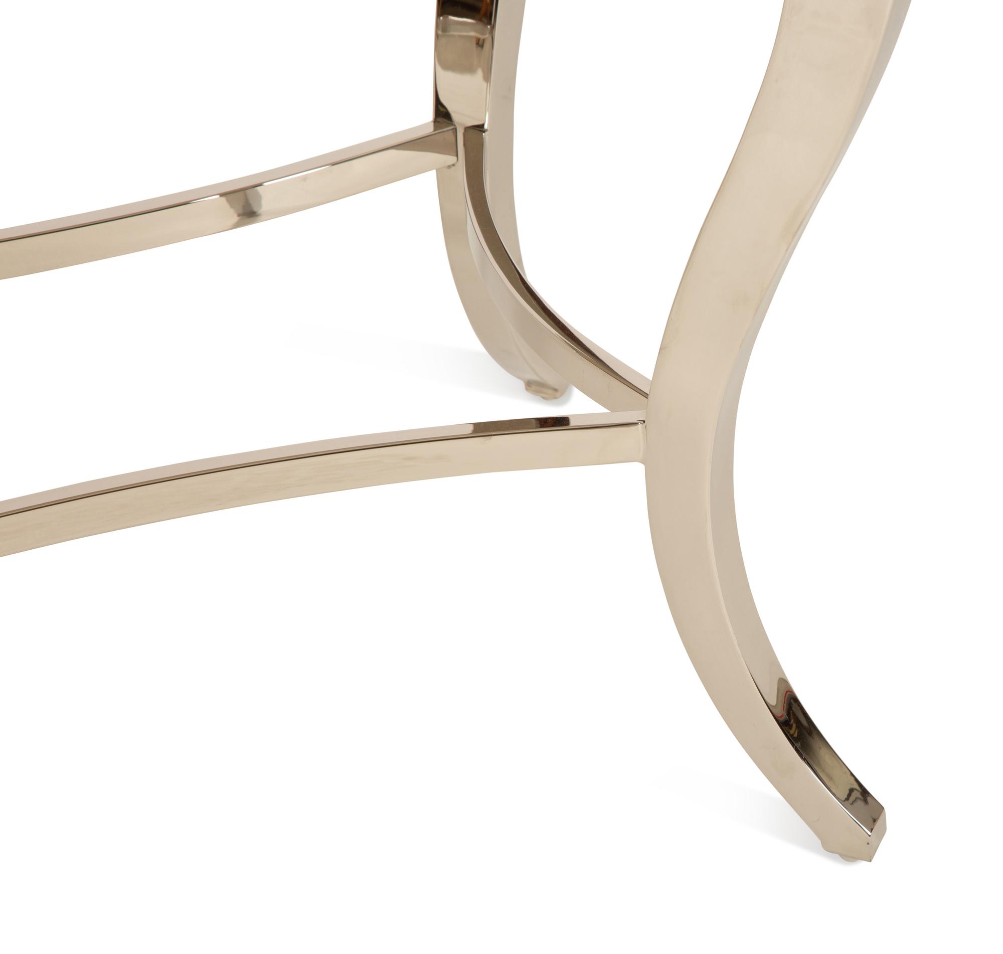 A Pair of Bernhardt Painted Wood and Chrome Side Tables