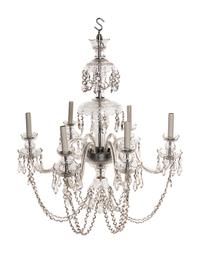 A Cut Glass Six-Light Chandelier