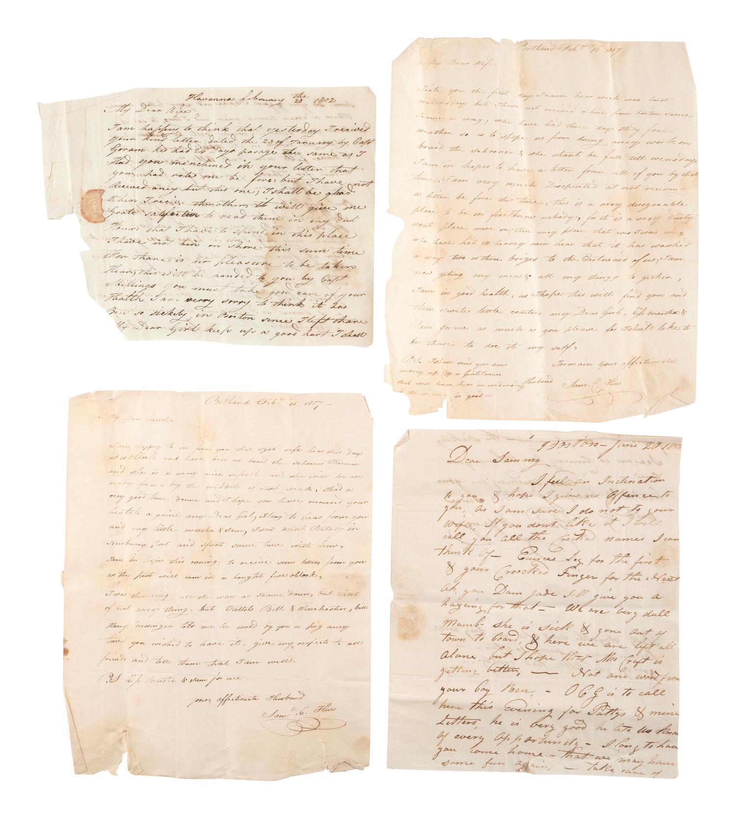 [SHIPPING & COMMERCE]. Documents and correspondence involving a Massachusetts sea captain.