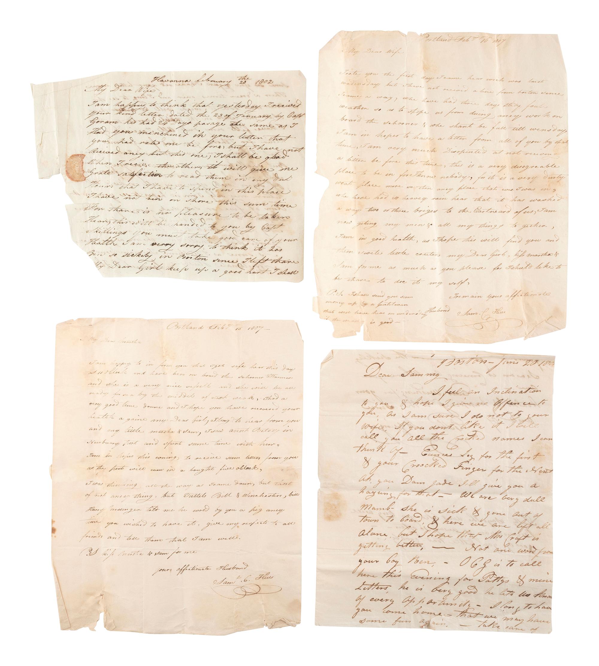 [SHIPPING & COMMERCE]. Documents and correspondence involving a Massachusetts sea captain.