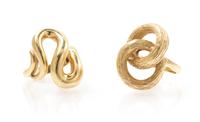 A Collection 14 Karat Yellow Gold Rings, 11.30 dwts.