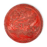 A Chinese Carved Red Lacquer Circular Covered Box