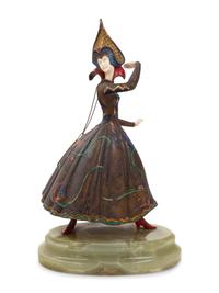 An Art Deco Bronze and Onyx Sculpture