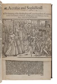 CRANMER, Thomas (1489-1556). An Aunswer by the Reverend Father in God Thomas Archbyshop of Canterbury...Unto a craftie and Sophisticall cavillation, devised by Stephen Gardner...agaynst the true and godly doctrine of the most holy Sacrament of the body and bloud of our Savior Jesu Christ. London: John Daye, 1580.