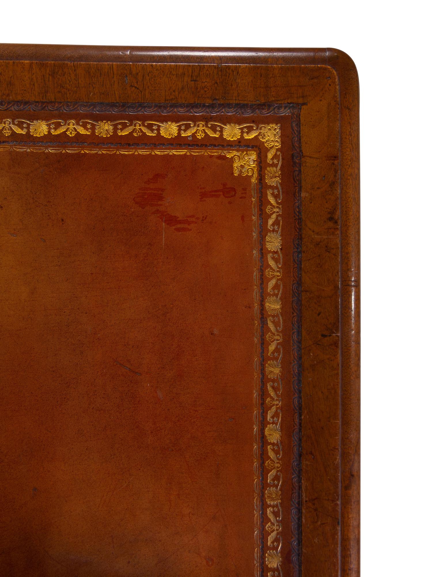 An Edwardian Style Mahogany Pedestal Desk