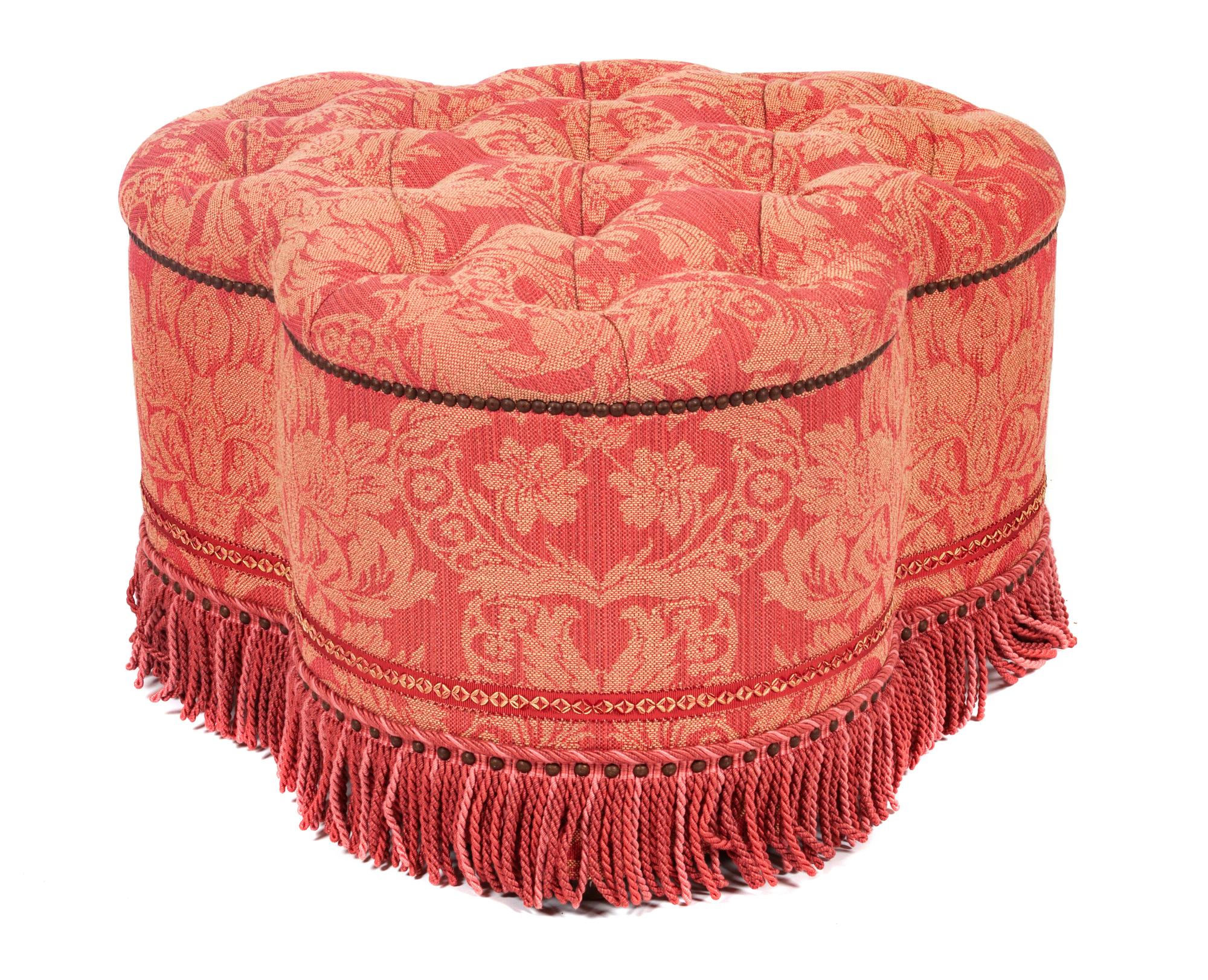 A Victorian Style Upholstered Ottoman Height 20 inches. — 20TH CENTURY