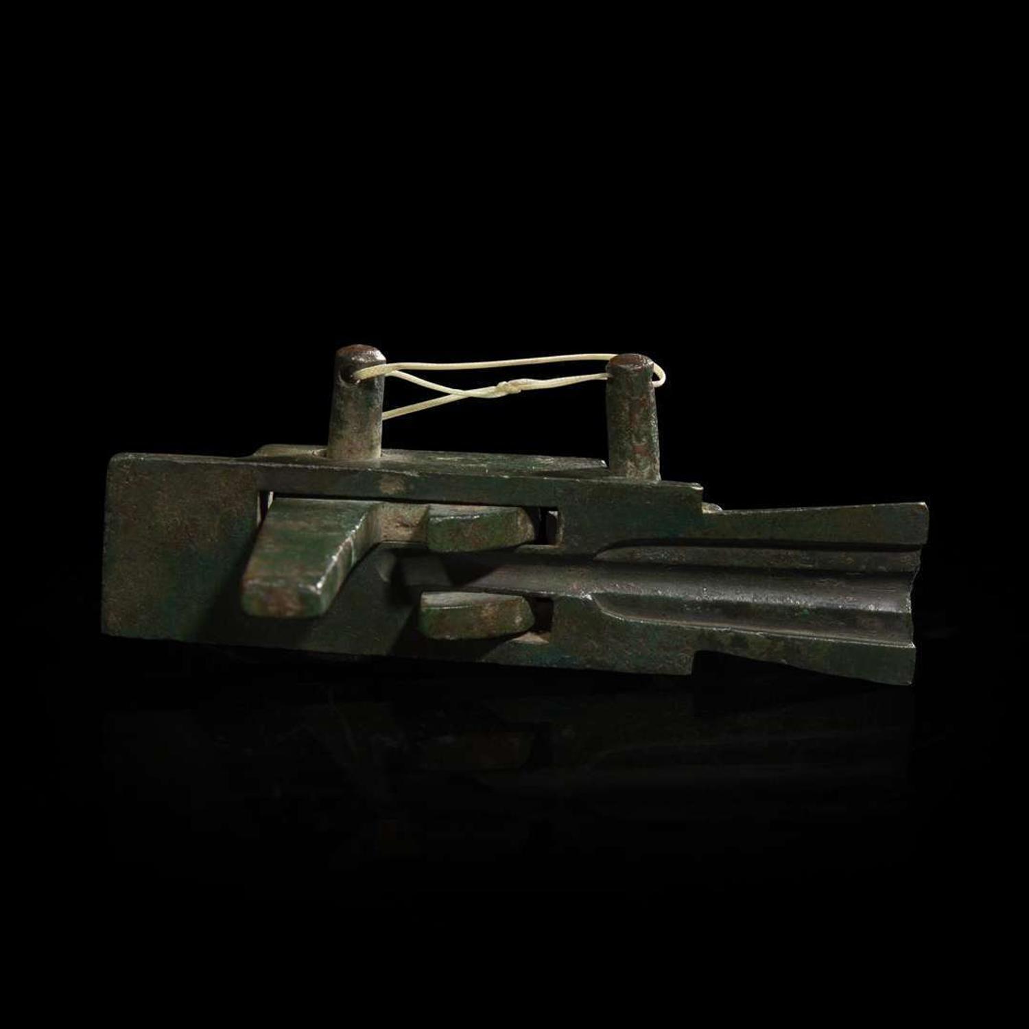 A Chinese bronze crossbow mechanism 青銅弩配件 Han dynasty ?