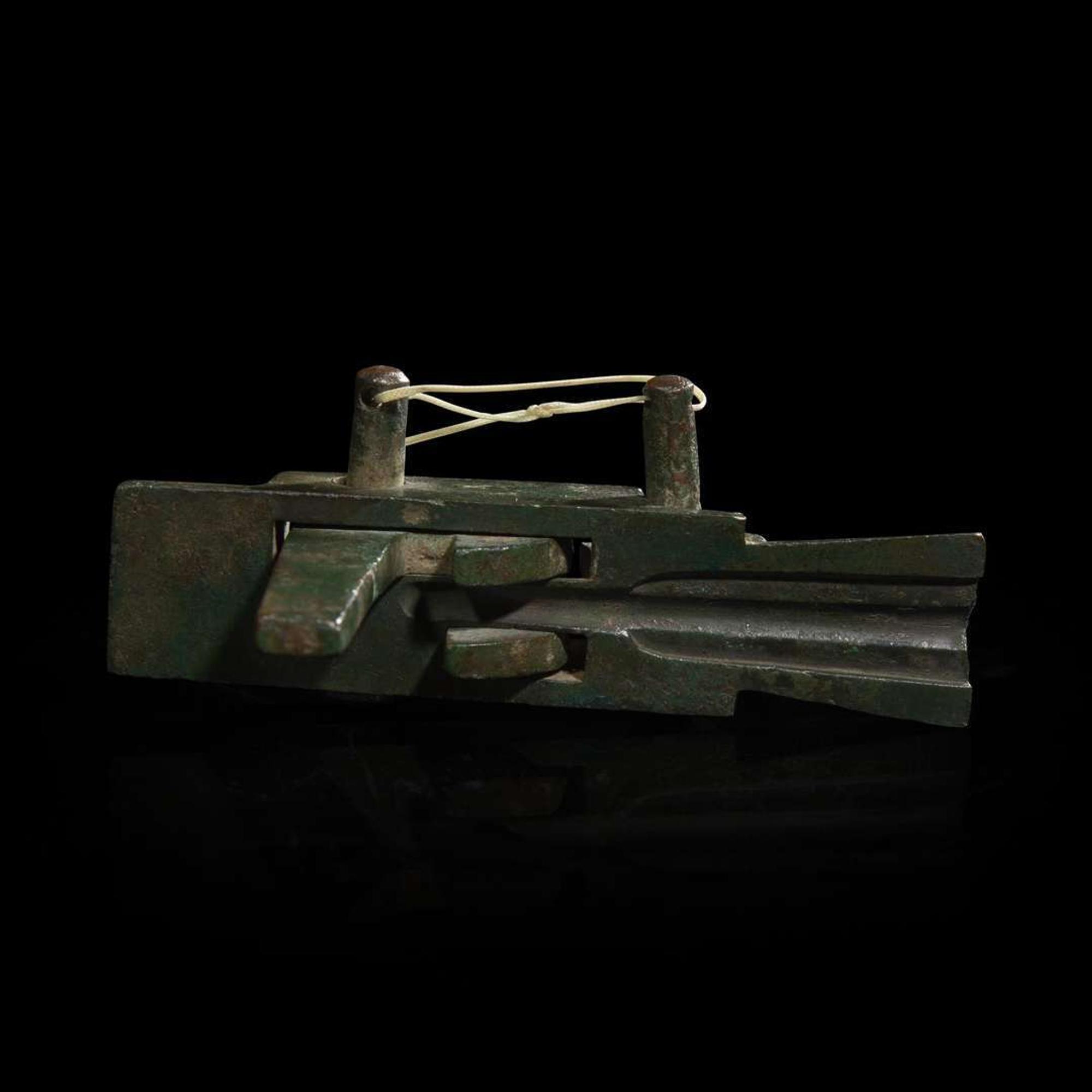 A Chinese bronze crossbow mechanism 青銅弩配件 Han dynasty ?
