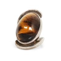 A Mexican Silver and Tiger's Eye Ring, Antonio Pineda (1919-2009) Length 1 3/8 inches.