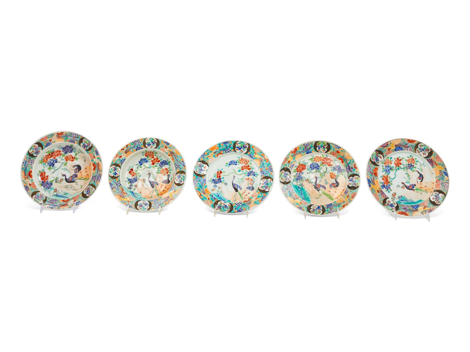 A Group of Five Chinese Famille Rose Porcelain Dishes