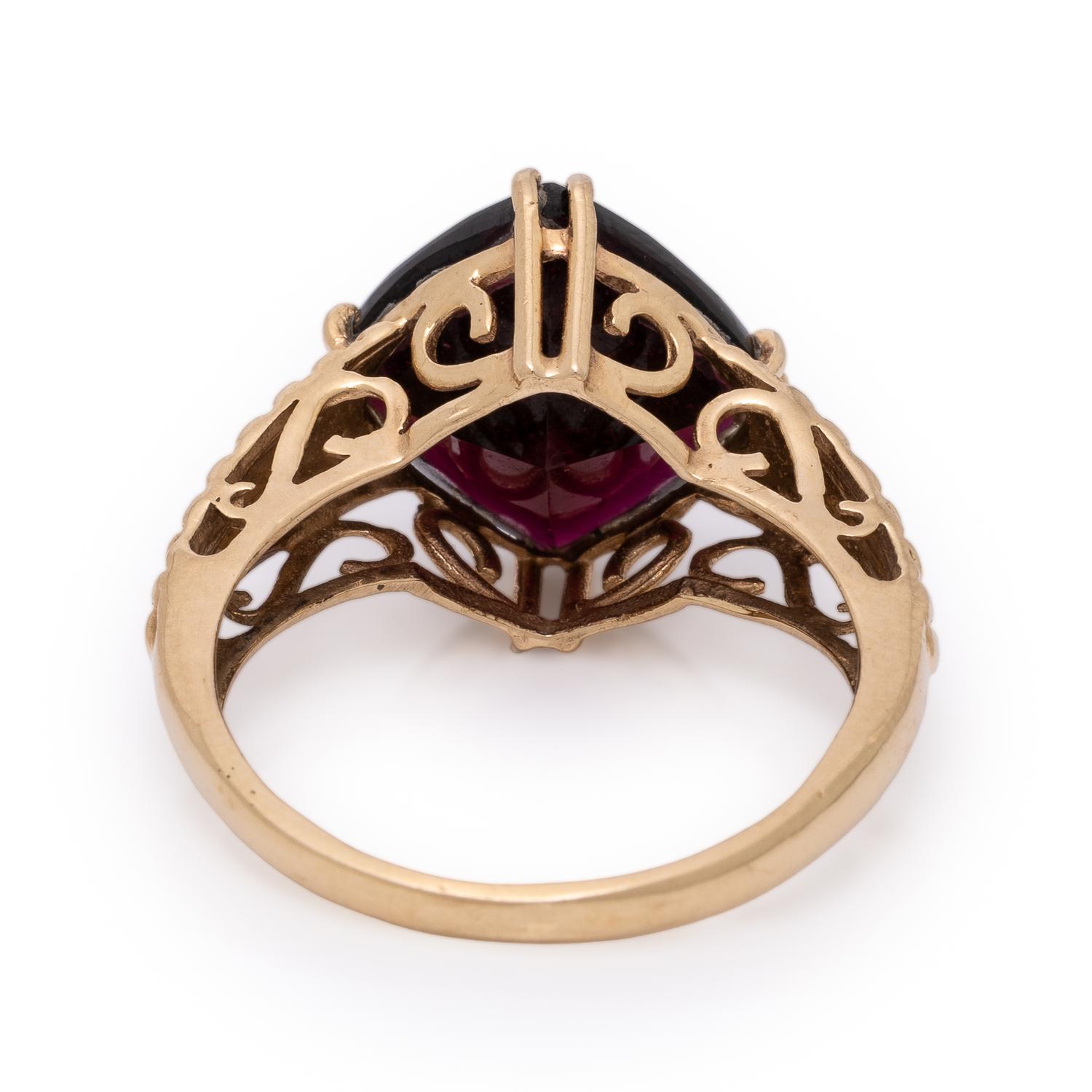Garnet and Yellow Gold Ring