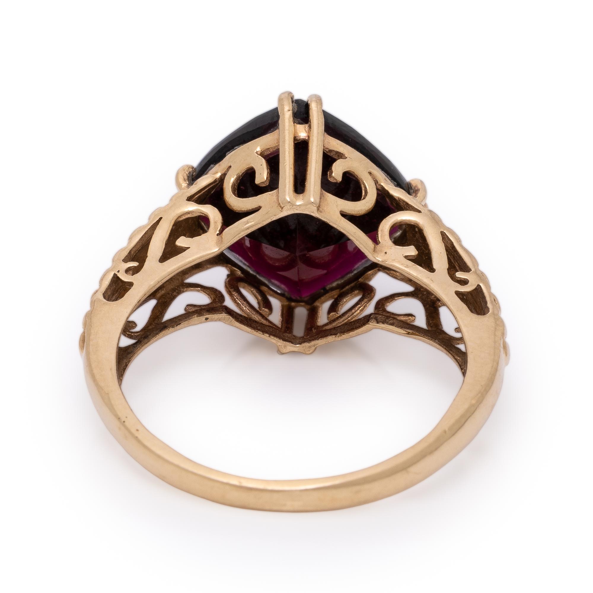 Garnet and Yellow Gold Ring