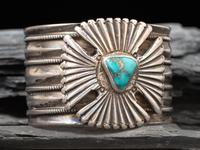 Navajo Ingot and Turquoise Cuff Bracelet, with Maltese Cross, Collected by Hoffman Birney (1891-1958)