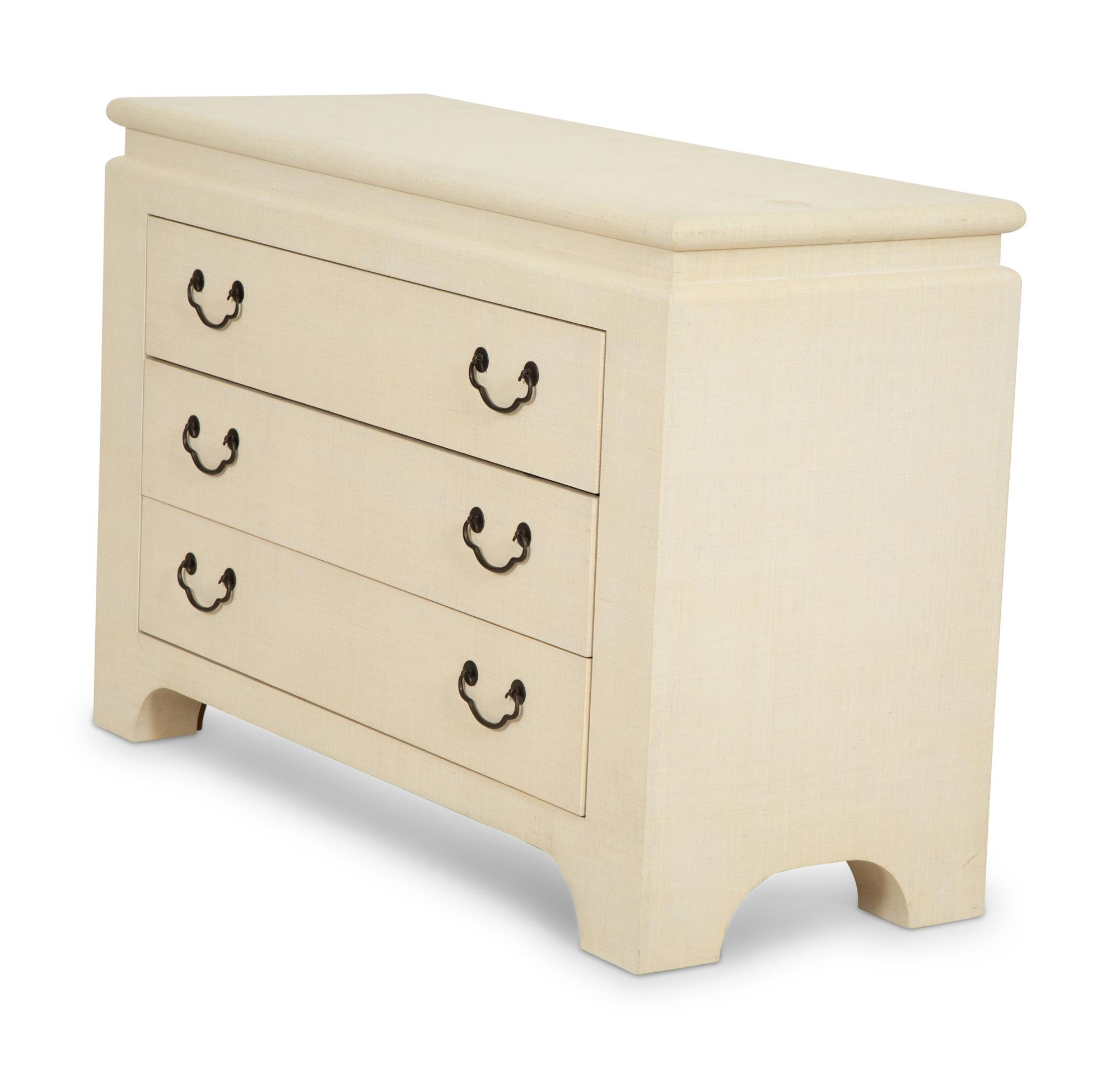 A Painted Raffia Chest of Drawers in the Manner of Karl Springer