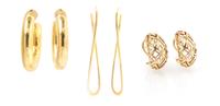 A Collection of Yellow Gold Earrings, 22.20 dwts.
