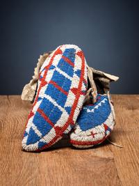 Sioux Fully Beaded Hide Moccasins