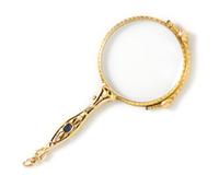 An Art Nouveau Yellow Gold, Sapphire and Diamond Lorgnette, 21.20 dwts.