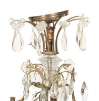 A Louis XV Style Gilt Bronze and Cut Glass Eight-Light Chandelier