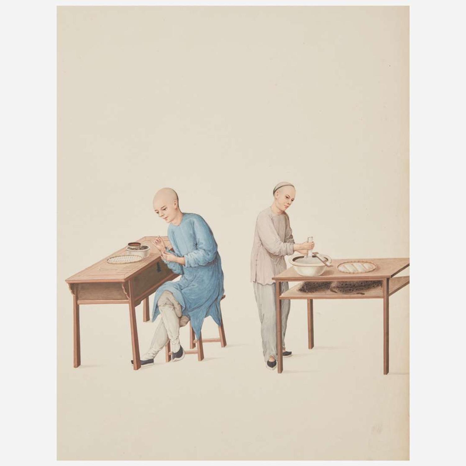 Chinese School 19th century Group of Thirteen Works Depicting Chinese Occupations
