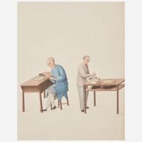Chinese School 19th century Group of Thirteen Works Depicting Chinese Occupations