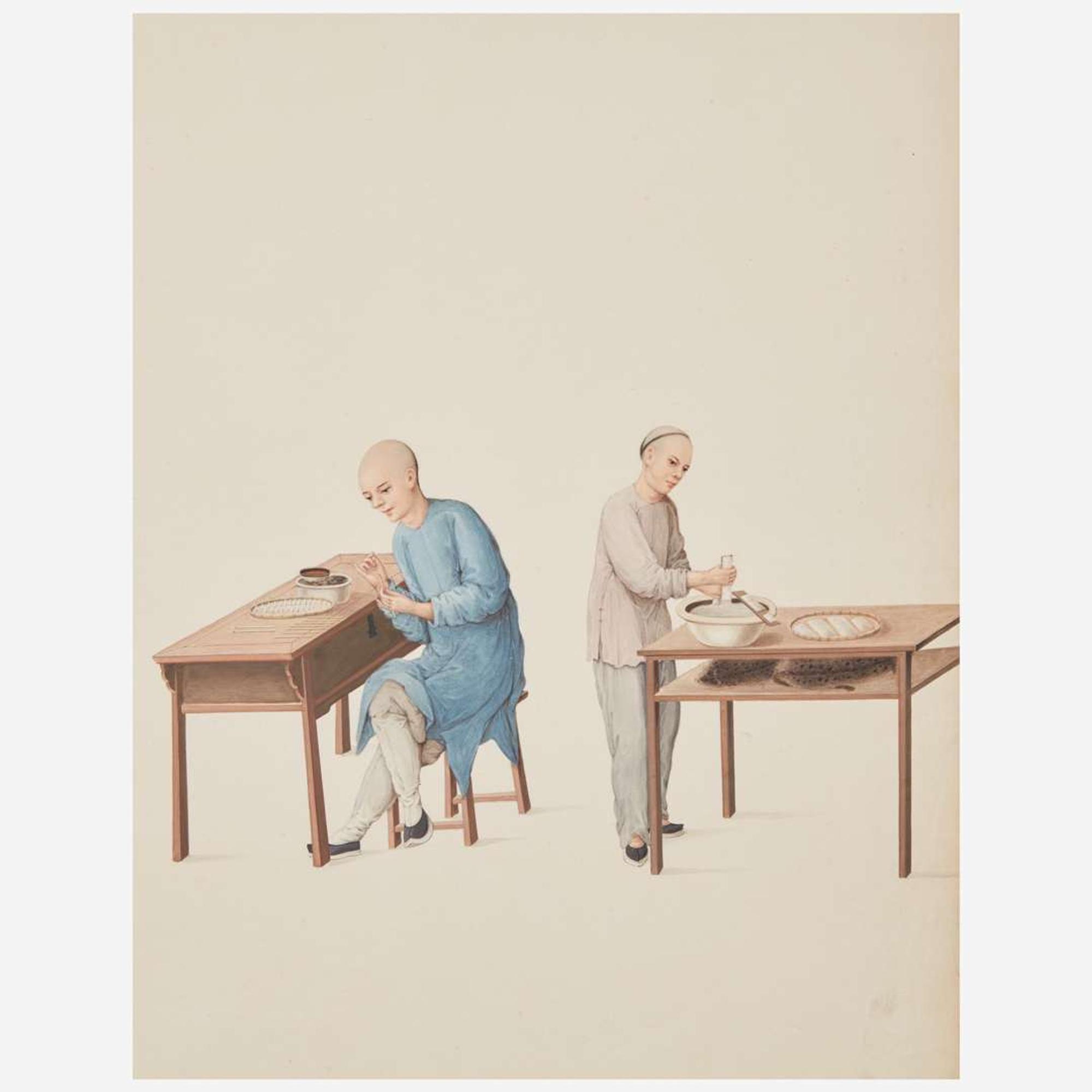 Chinese School 19th century Group of Thirteen Works Depicting Chinese Occupations