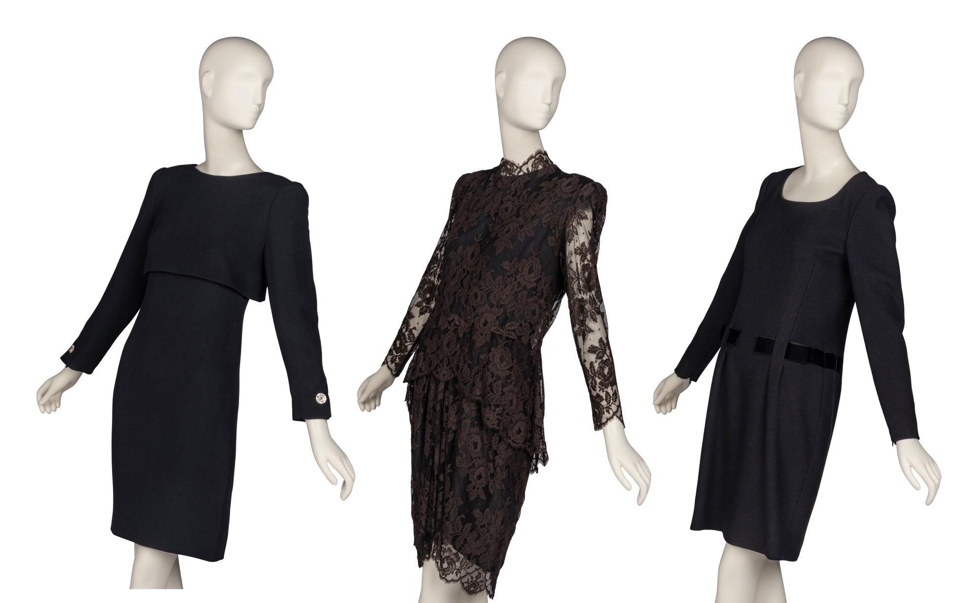 Three Designer Black Cocktail Dresses