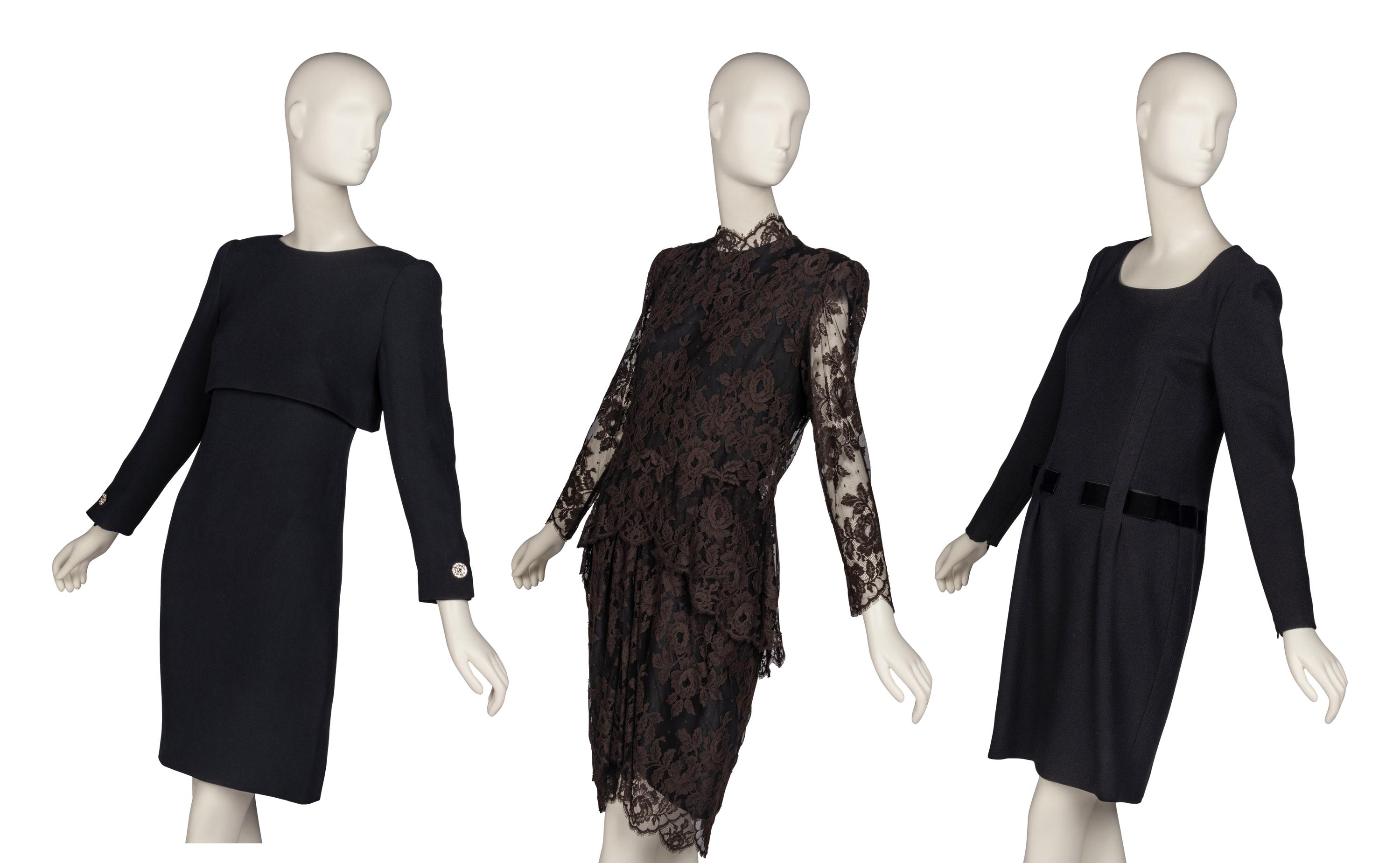 Three Designer Black Cocktail Dresses