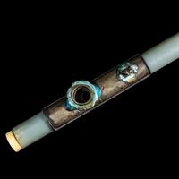 Two Chinese Opium Pipes and One Silver Opium Lamp, Late Qing-Republic Period 晚清-民國 烟槍、煙燈兩套