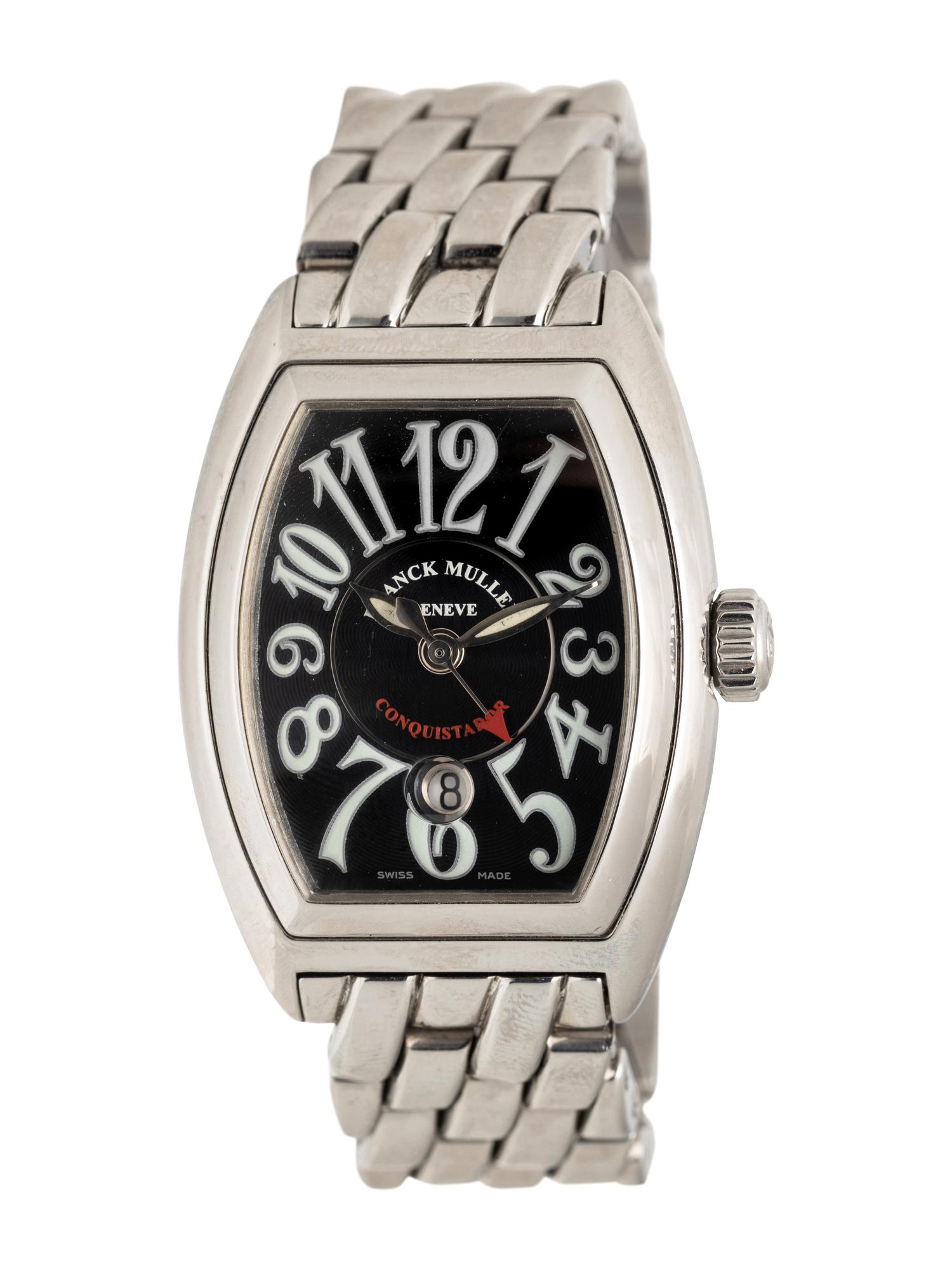 FRANCK MULLER, REF. 8001 L SC STAINLESS STEEL 'CONQUISTADOR' WATCH