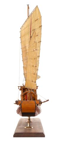 A Model of a Chinese River Junk Height 29 x length of base 28 inches.