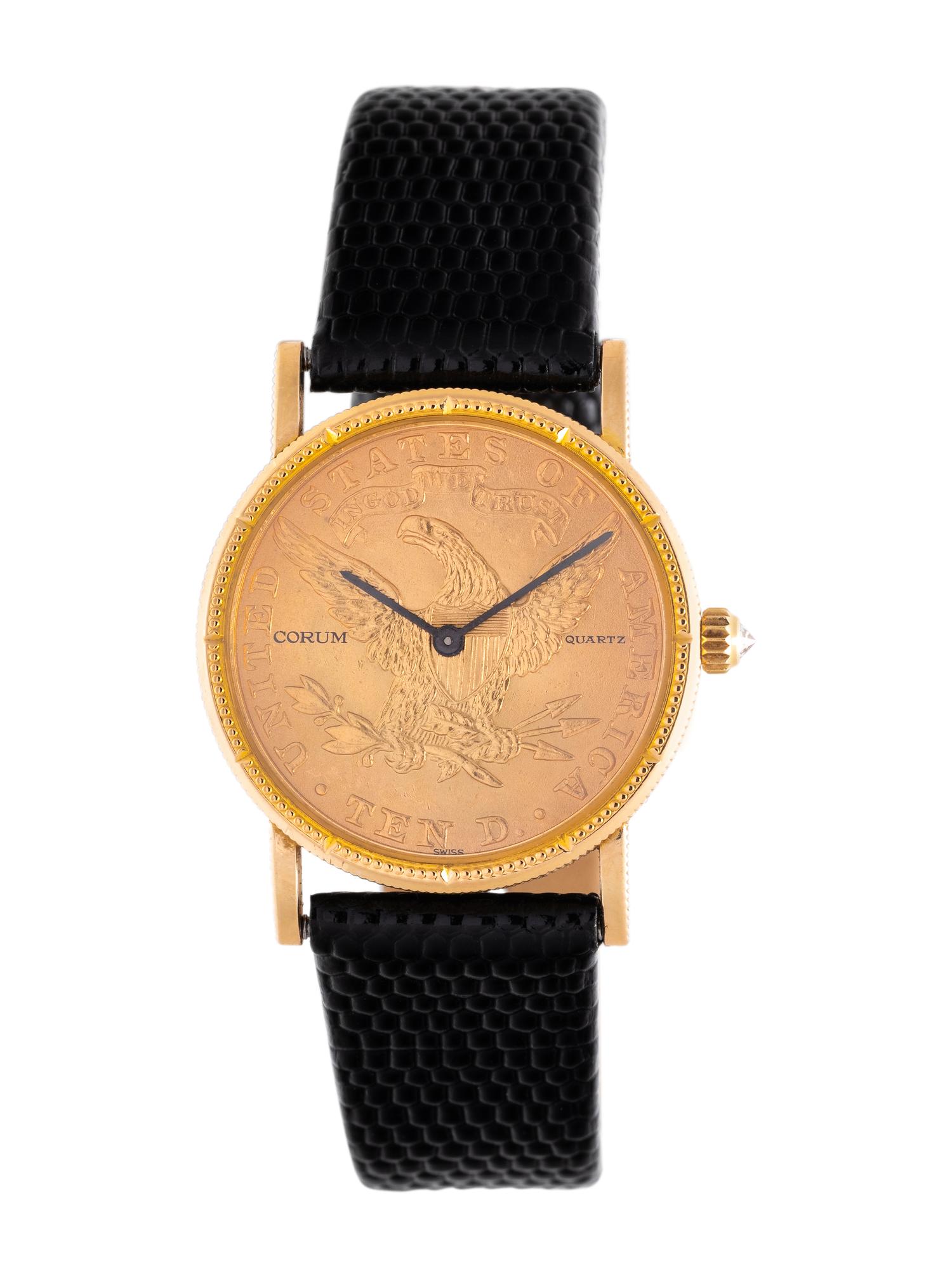 CORUM, 18K YELLOW GOLD US $10 COIN WRISTWATCH