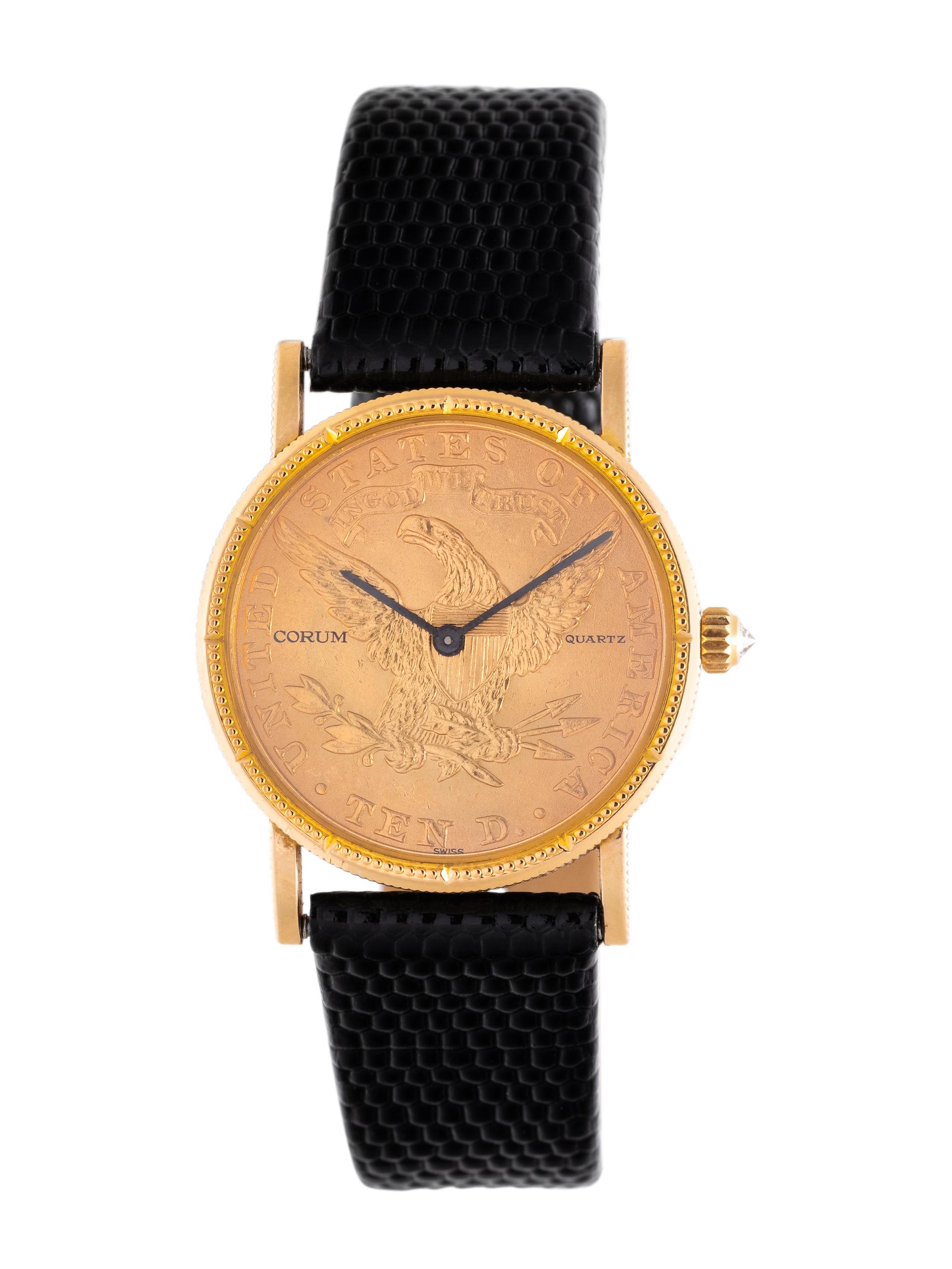 CORUM, 18K YELLOW GOLD US $10 COIN WRISTWATCH