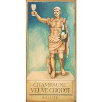 A Champagne Veuve Cliquot Augustus Caesar Painted Advertising Sign
