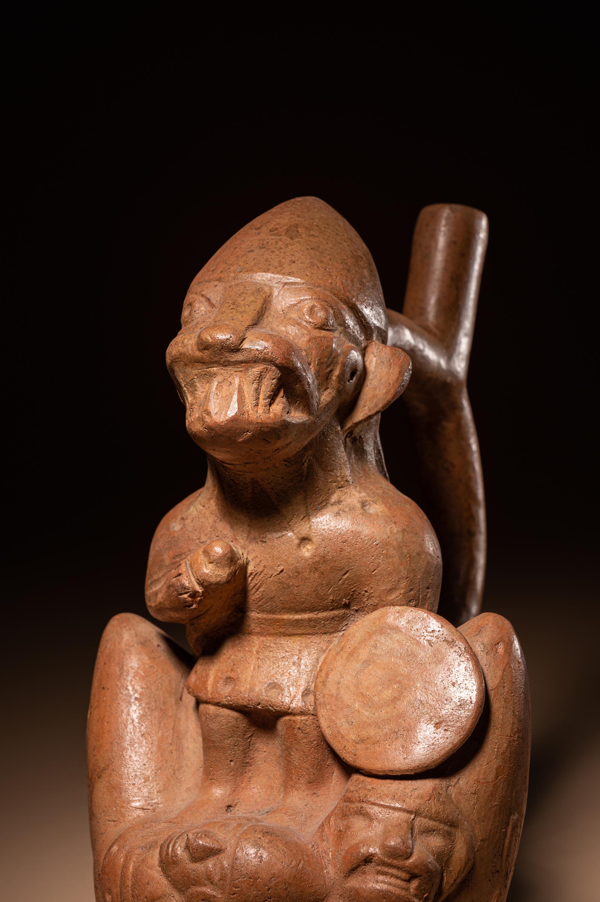 A Moche Fox Warrior Stirrup Vessel