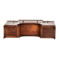 A Federal Parcel Gilt Mahogany, Holly and Ebony Breakfront Gentleman's Desk-and-Bookcase