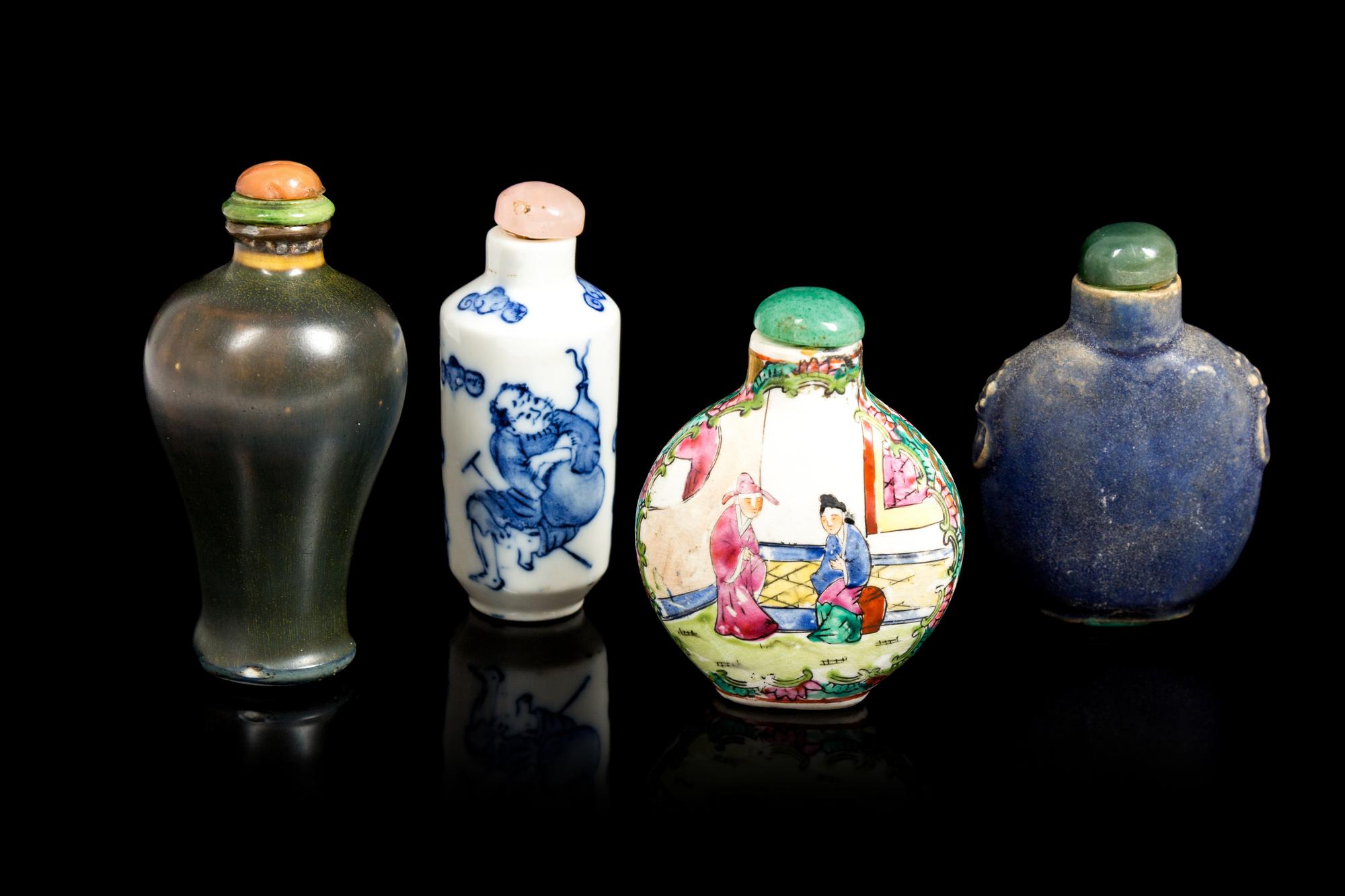 Four Chinese Porcelain Snuff Bottles