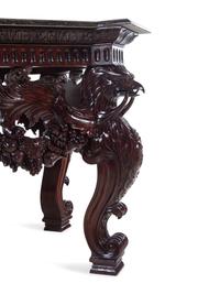 A George III Style Walnut Marble-Top Center Table
