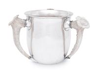 An American Silver Horn-Mounted Tyg