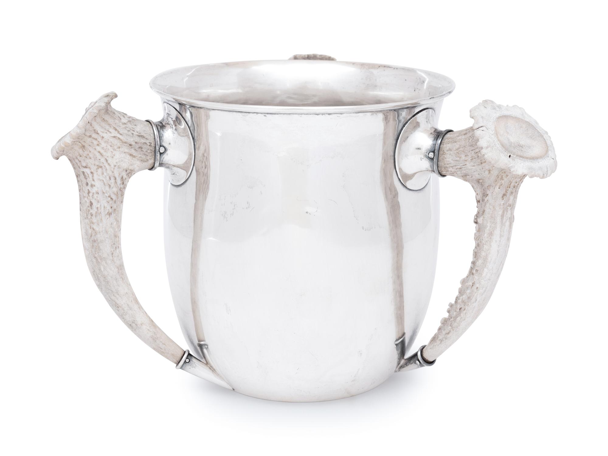 An American Silver Horn-Mounted Tyg