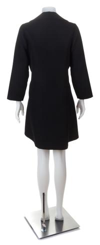A Mila Schon Black and Purple Geometric Coat Dress, No size.