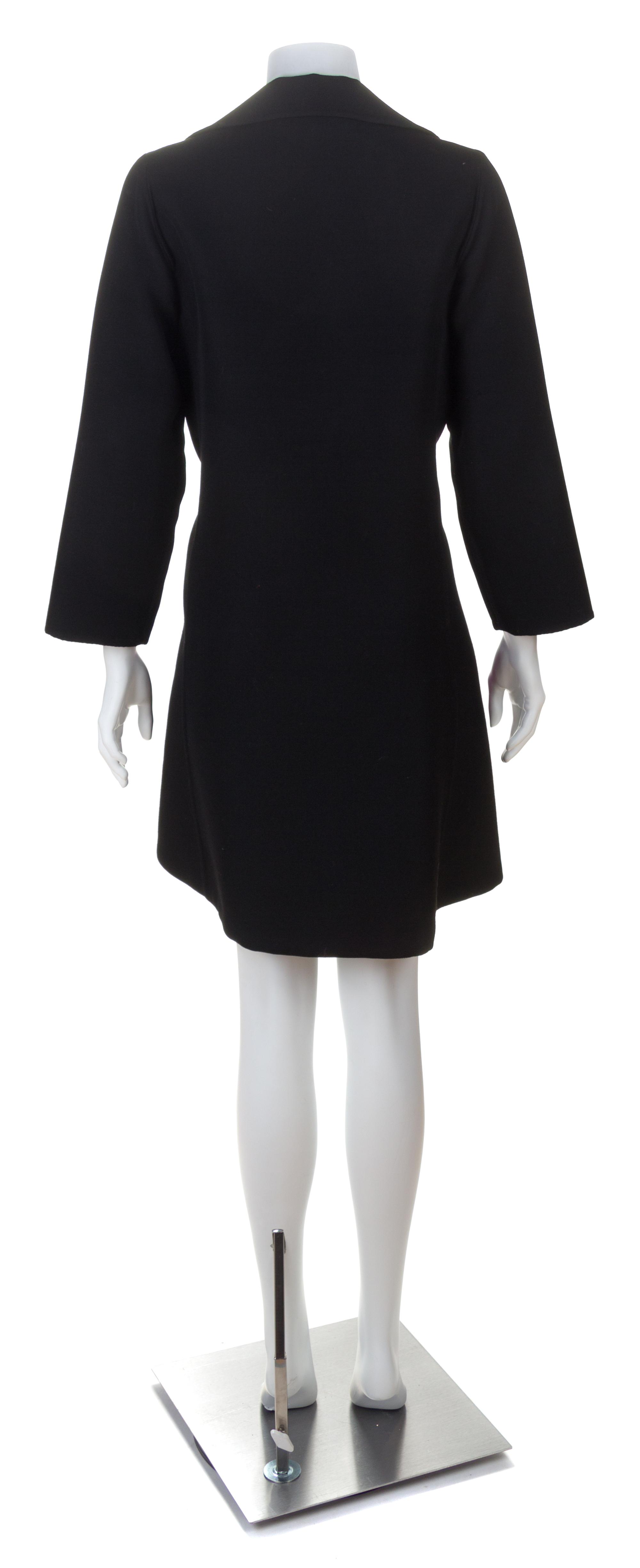A Mila Schon Black and Purple Geometric Coat Dress, No size.