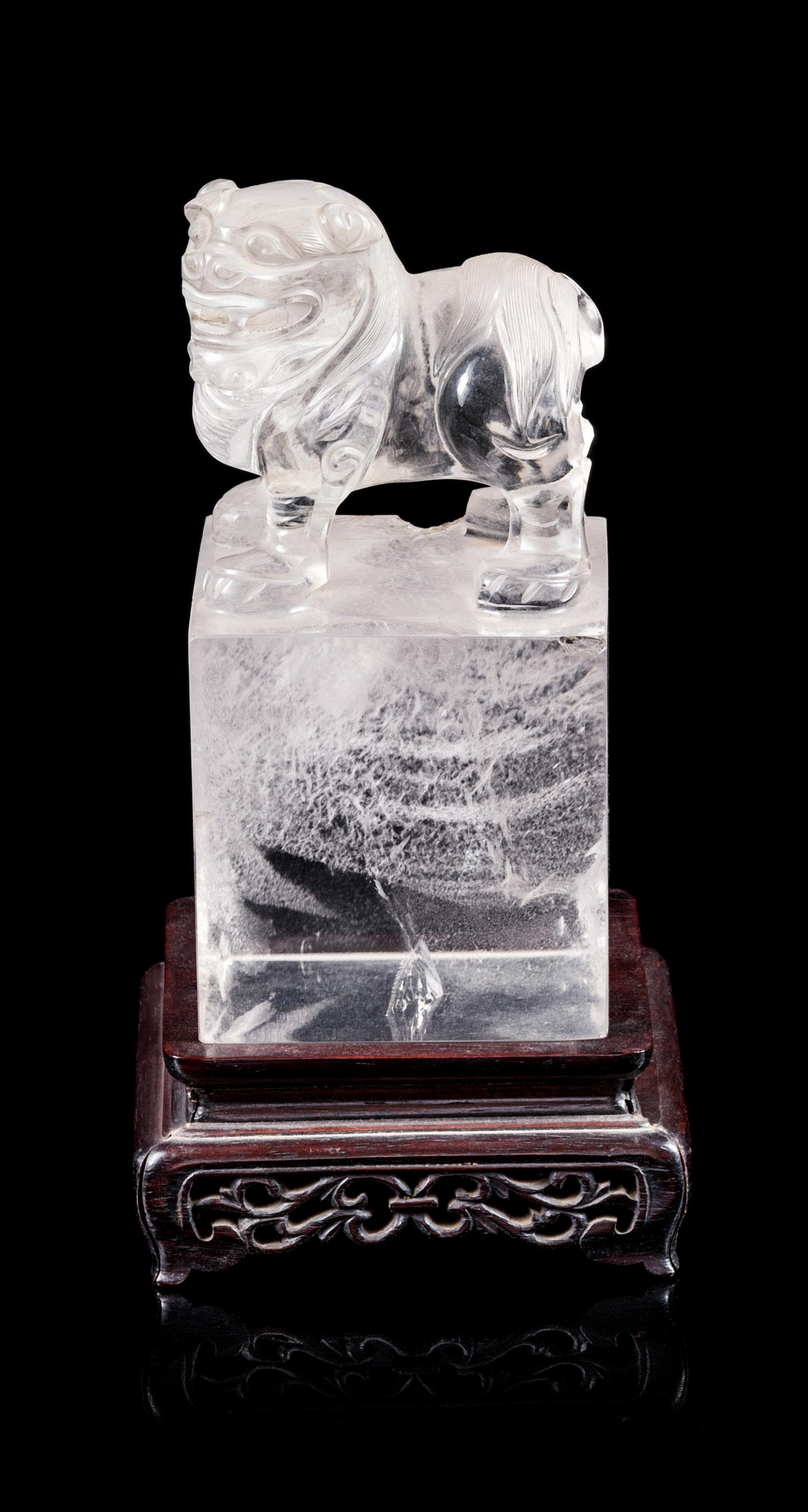 A Rock Crystal Seal Height 5 inches. — QING DYNASTY (1644-1912)