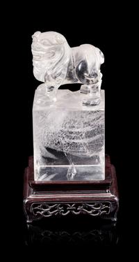 A Rock Crystal Seal Height 5 inches. — QING DYNASTY (1644-1912)