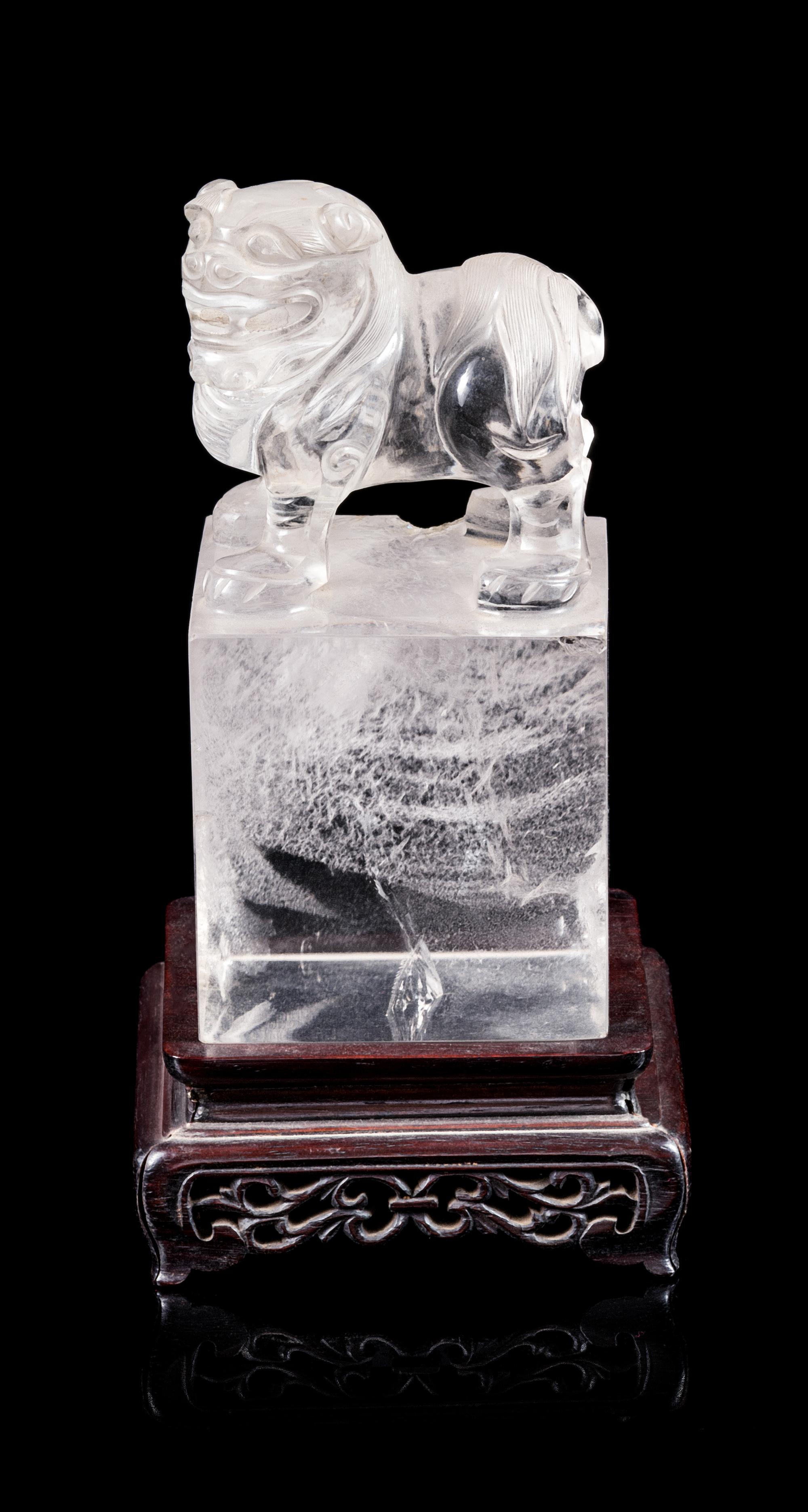 A Rock Crystal Seal Height 5 inches. — QING DYNASTY (1644-1912)