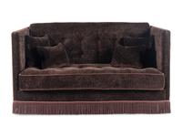 A Custom Tweed-Upholstered Sofa with Bullion Fringe